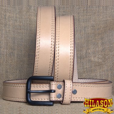 GM101-F HILASON HAND MADE HEAVY DUTY BUFFALO HIDE LEATHER STICHED BELT 34"