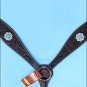 F42 HILASON WESTERN LEATHER HORSE BREAST COLLAR BROWN TURQUOISE BLING CONCHO