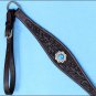F42 HILASON WESTERN LEATHER HORSE BREAST COLLAR BROWN TURQUOISE BLING CONCHO