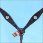 F42 HILASON WESTERN LEATHER HORSE BREAST COLLAR BROWN TURQUOISE BLING CONCHO