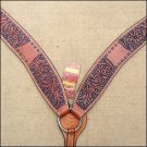 F493 HILASON WESTERN LEATHER HORSE BREAST COLLAR MAHOGANY HAND TOOL