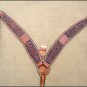 F493 HILASON WESTERN LEATHER HORSE BREAST COLLAR MAHOGANY HAND TOOL