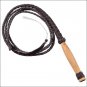 8FT TOUGH-1 SWIVEL WOOD HANDLE HAND BRAIDED LEATHER BULL WHIP