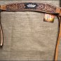 S469 HILASON WESTERN LEATHER HAND TOOL HORSE BREAST COLLAR TAN W/ BLACK INLAY