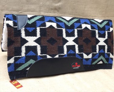 FEP307 MADE IN USA HILASON WESTERN WOOL SHOCK BUSTER SADDLE BLANKET PAD BROWN BL