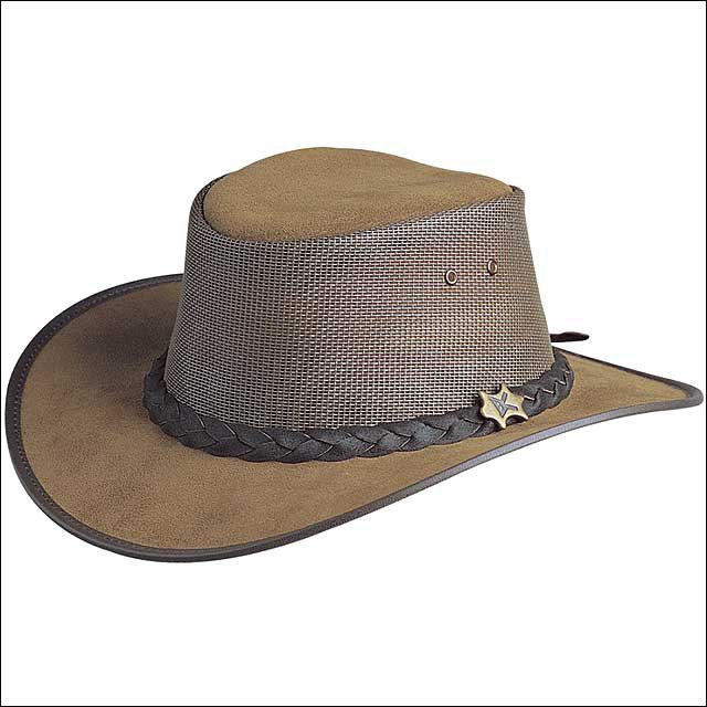 CONNER HANDMADE BC HATS COOL AS A BREEZE AUSTRALIAN LEATHER MESH CROWN HAT