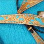 HILASON WESTERN HORSE LEATHER BRIDLE HEADSTALL BREAST COLLAR W/ TURQUOISE INLAY
