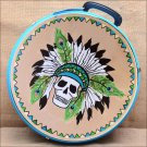 MED HILASON HORSE TURQUOISE MOLDED HEAVY DUTY ABS ROPE CAN SKULL DESIGN LEATHER