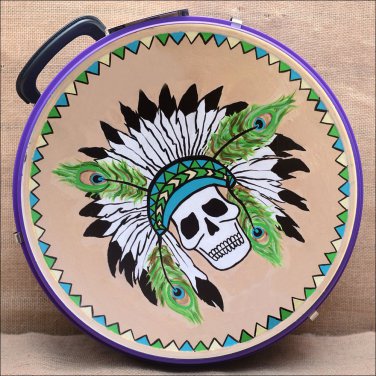 MED HILASON HORSE PURPLE MOLDED HEAVY DUTY ABS ROPE CAN SKULL DESIGN LEATHER
