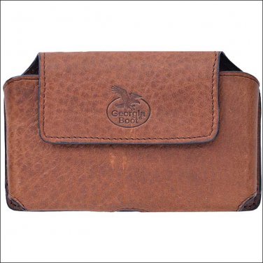 GEORGIA BOOT LIGHT BROWN GRAIN LEATHER LARGE SMARTPHONE HOLDER MAGNETIC CLOSURE