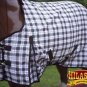 70" GREEN PLAID HILASON 1200D WINTER WATERPROOF POLY TURNOUT HORSE BLANKET