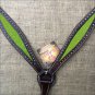HILASON WESTERN LEATHER HORSE BREAST COLLAR BROWN W/ YELLOW INLAY