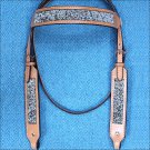 HILASON WESTERN LEATHER HORSE BRIDLE HEADSTALL TAN W/ SILVER INLAY