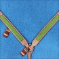 HILASON WESTERN LEATHER HORSE BREAST COLLAR TAN W/ YELLOW INLAY