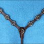 WESTERN LEATHER HORSE ONE EAR BRIDLE HEADSTALL BREAST COLLAR SET DARK BROWN