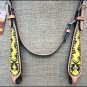 HILASON WESTERN LEATHER HORSE HEADSTALL HAND PAINT YELLOW BLACK CROSS GUN