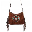 AW512 AMERICAN WEST CHOCOLATE LEATHER LADIES SHOULDER HANDBAG PURSE
