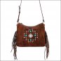 AW512 AMERICAN WEST CHOCOLATE LEATHER LADIES SHOULDER HANDBAG PURSE
