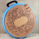 MEDIUM HILASON MOLDED ROPE CAN W/ LEATHER TRIM WESTERN HORSE TACK TURQUOISE