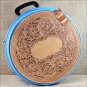 MEDIUM HILASON MOLDED ROPE CAN W/ LEATHER TRIM WESTERN HORSE TACK TURQUOISE
