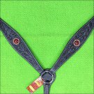 HILASON WESTERN LEATHER HORSE BREAST COLLAR BLACK BLING BERRY CONCHOS