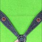 HILASON WESTERN LEATHER HORSE BREAST COLLAR BLACK BLING BERRY CONCHOS