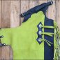 F840 HILASON PRO RODEO BRONC BULL RIDING GREEN SMOOTH LEATHER CHINKS CHAPS YOUTH