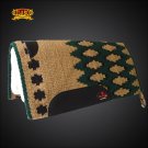 34X36 HILASON WESTERN NEW ZEALAND WOOL SHOCK BUSTER SADDLE BLANKET PAD TAN GREEN