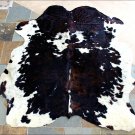 SE181F HILASON HAIR ON LEATHER ARGENTINA COWHIDE SKIN RUG CARPET EXOTIC TRICOLOR