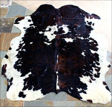 SE181F HILASON HAIR ON LEATHER ARGENTINA COWHIDE SKIN RUG CARPET EXOTIC TRICOLOR