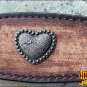 HILASON WESTERN LEATHER HORSE HEADSTALL BREAST COLLAR ANTIQUE BROWN HEART CONCHO