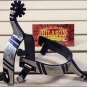 HILASON BLACK STEEL MEN SPURS ENGRAVED GERMAN SILVER TRIM AND CONCHOS