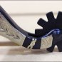 HILASON BLACK STEEL MEN SPURS ENGRAVED GERMAN SILVER TRIM AND CONCHOS