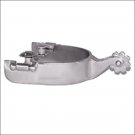 HILASON BRUSHED STAINLESS FINISH OVAL CUP PERFORMER ROPING MEN SPUR