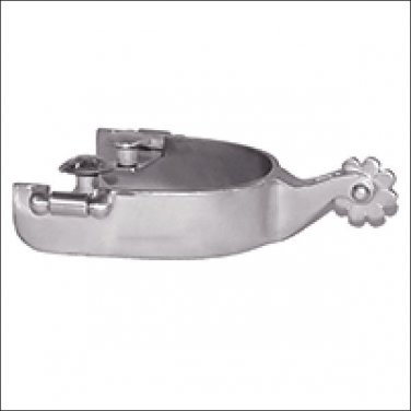 HILASON BRUSHED STAINLESS FINISH OVAL CUP PERFORMER ROPING MEN SPUR