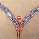 HILASON WESTERN LEATHER HORSE BREAST COLLAR TAN BLACK BLING