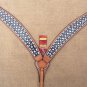 HILASON WESTERN LEATHER HORSE BREAST COLLAR TAN BLACK BLING