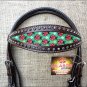 HILASON WESTERN LEATHER HORSE BRIDLE HEADSTALL DARK BROWN W/ LADY BIRD INLAY