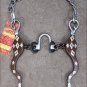 HILASON ANTIQUE BROWN ROPING HORSE BIT HIGH PORT CORRECTION MOUTH W/COPPER INLAY
