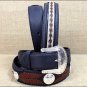 36 inch TONY LAMA BLACK THE DUKE CENTER APPLIQUE LEATHER BELT COWBOY TRAIL RIDER