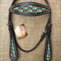 HILASON WESTERN LEATHER HORSE BRIDLE HEADSTALL BLACK W/ LADY BIRD INLAY