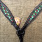 HILASON WESTERN LEATHER HORSE BREAST COLLAR BLACK W/ LADY BIRD INLAY
