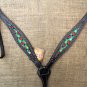 HILASON WESTERN LEATHER HORSE BREAST COLLAR BLACK W/ LADY BIRD INLAY