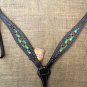 HILASON WESTERN LEATHER HORSE BREAST COLLAR BLACK W/ LADY BIRD INLAY