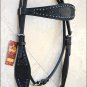HILASON WESTERN LEATHER HORSE ONE EAR BRIDLE HEADSTALL BLACK HAND CARVED