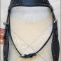 HILASON WESTERN LEATHER HORSE ONE EAR BRIDLE HEADSTALL BLACK HAND CARVED