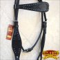 HILASON WESTERN LEATHER HORSE ONE EAR BRIDLE HEADSTALL BLACK HAND CARVED
