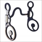HILASON BLACK STEEL SHOW HORSE BIT 5-1/8 inch PORT MOUTHPIECE