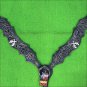 HILASON WESTERN LEATHER HORSE BREAST COLLAR BLACK CROSS GUN CONCHO