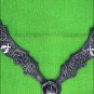HILASON WESTERN LEATHER HORSE BREAST COLLAR BLACK CROSS GUN CONCHO